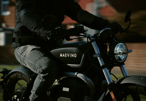 Ashley Walters on a Maeving electric motorbike