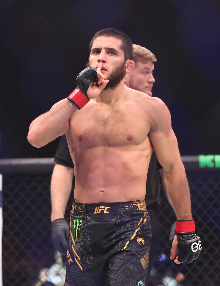 Islam Makhachev after winning a UFC lightweight title bout.