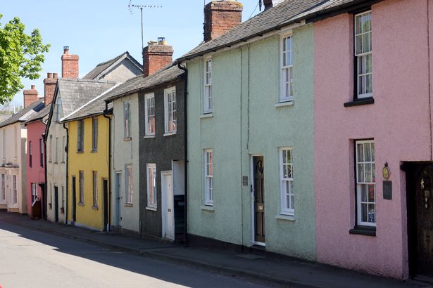 colourful houses in Presteigne 