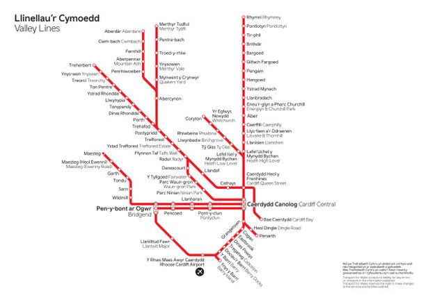 TfW map for the 'Welsh Tube'