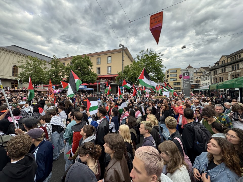 Protest against Israel's participation in the Eurovision Song Contest.