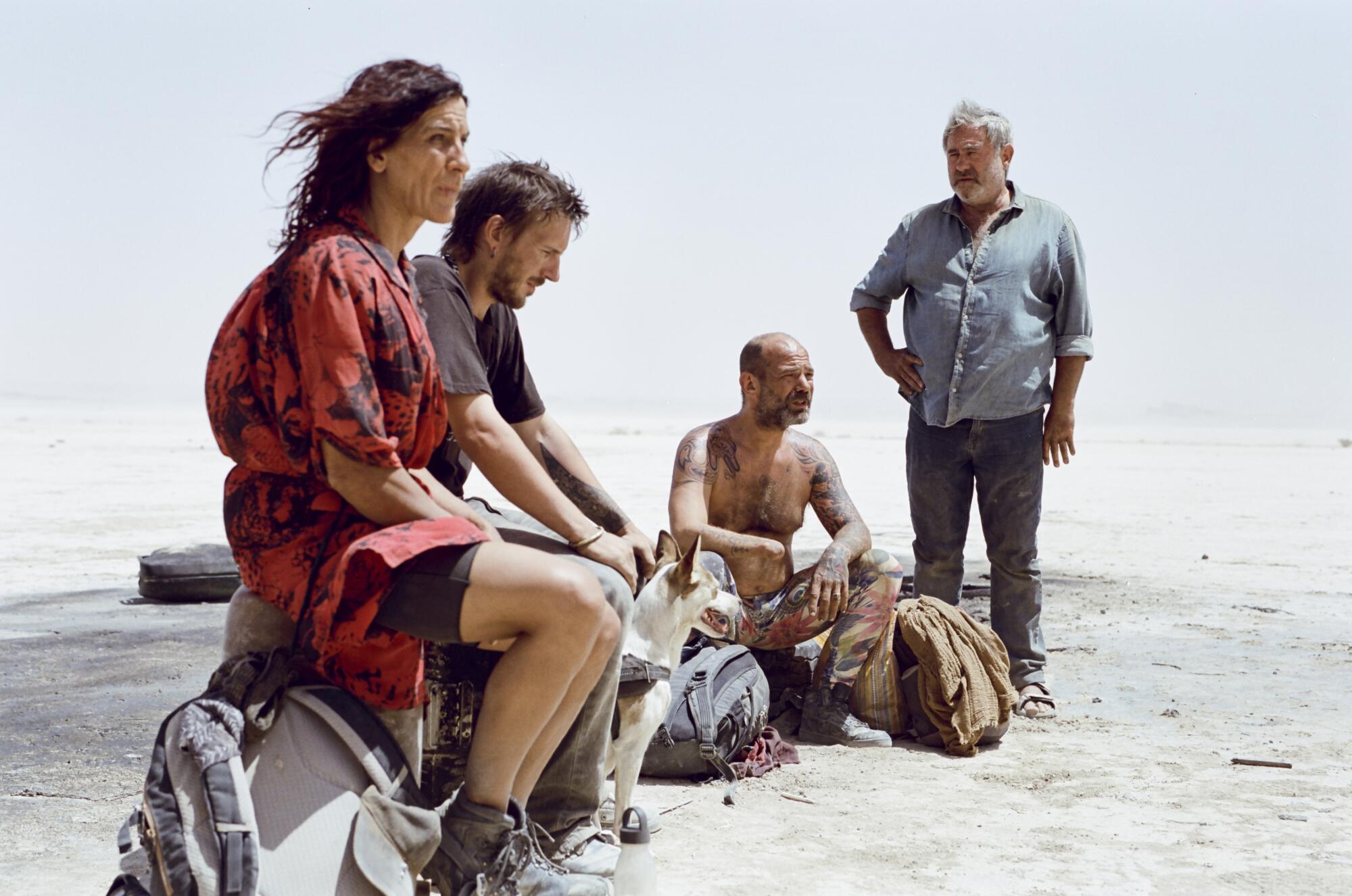 Several people come together in the desert to escape the end of the world/