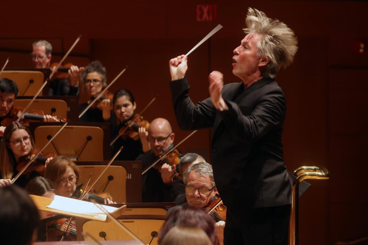 Maestro Esa-Pekka Salonen conducts the Los Angeles Philharmonic.