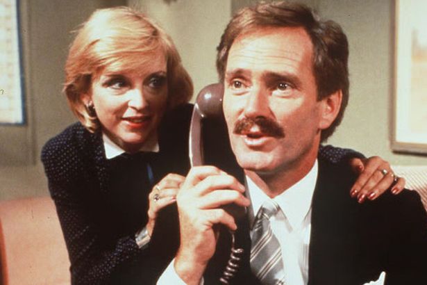 Tony Adams and Jane Rossington in a scene from the television programme Crossroads 
