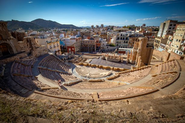 A general view of the Roman theatre in Cartagena, Spain