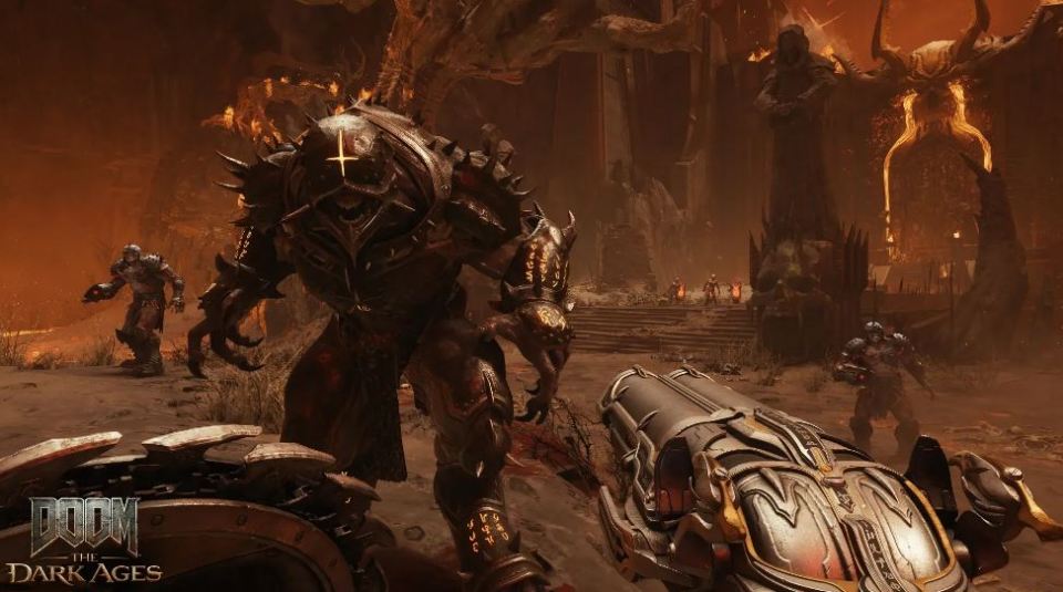 Screenshot from Doom: The Dark Ages video game showing a demonic creature.