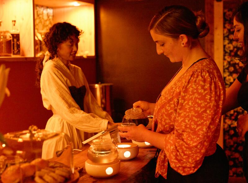 LOS ANGELES, CA -- MAY 17, 2025: Inside Jai Tea Loft on Saturday, May 17, 2025. (Dante Velasquez Jr. / For The Times)