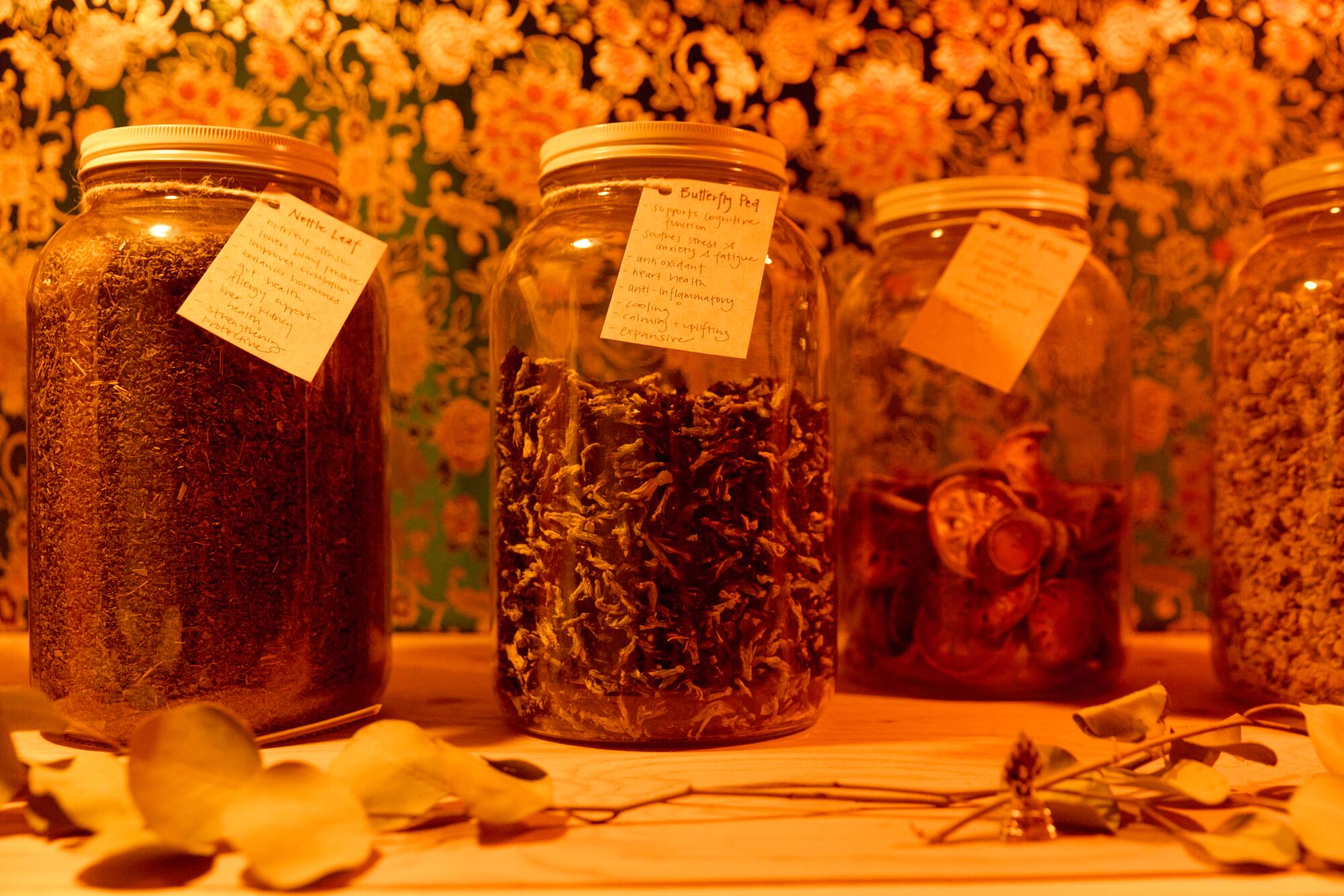 The tea selection at Jai Tea Loft.