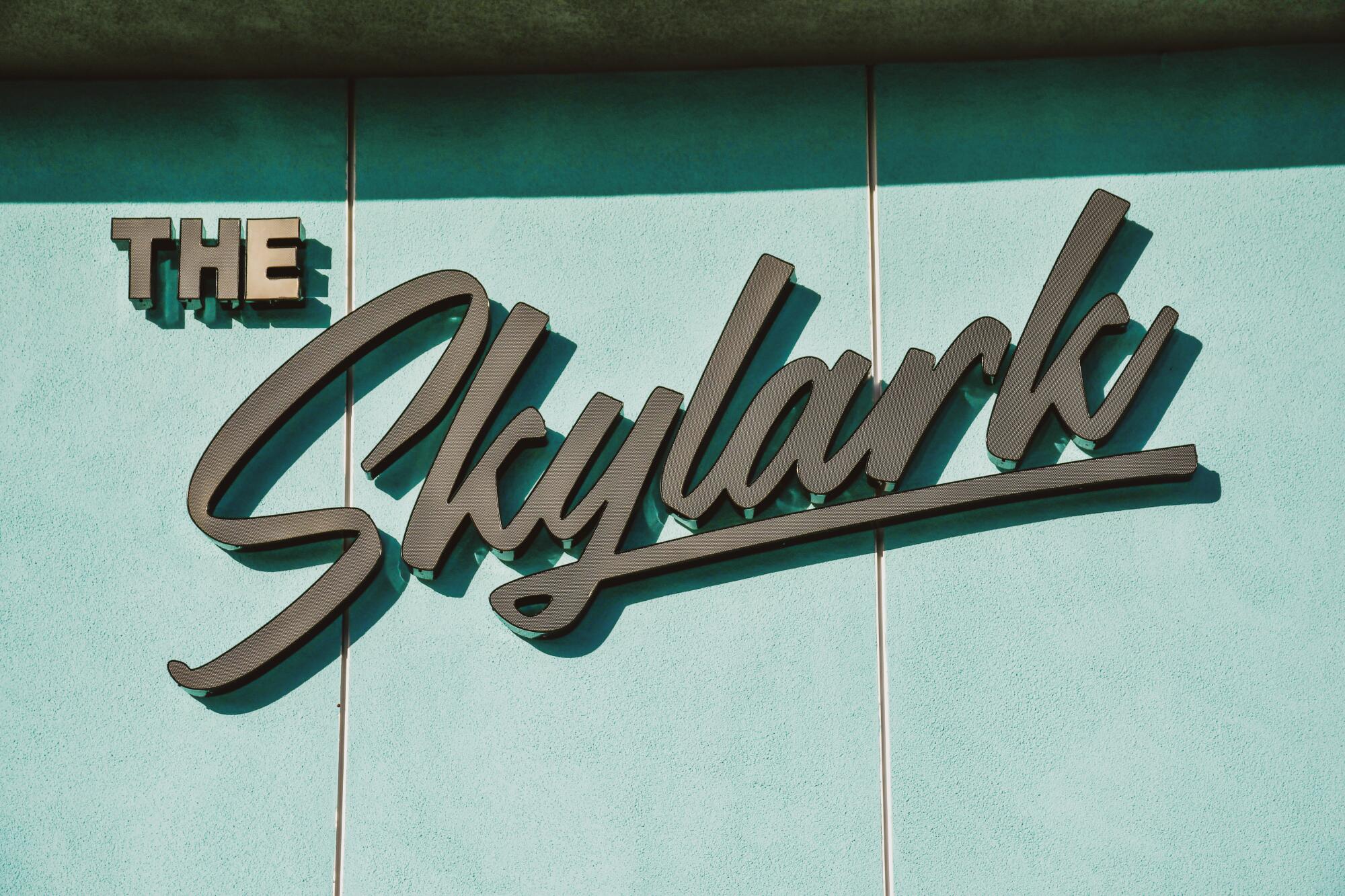 The Skylark Hotel sign in Palm Springs.