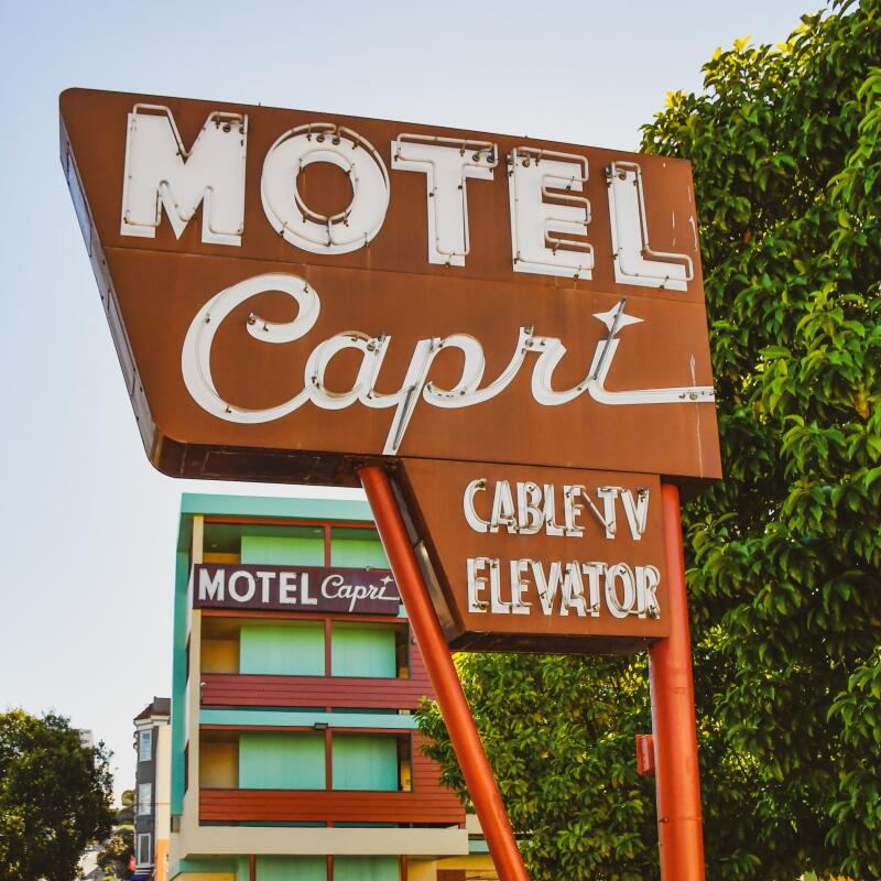 Motel Capri sign in San Francisco.