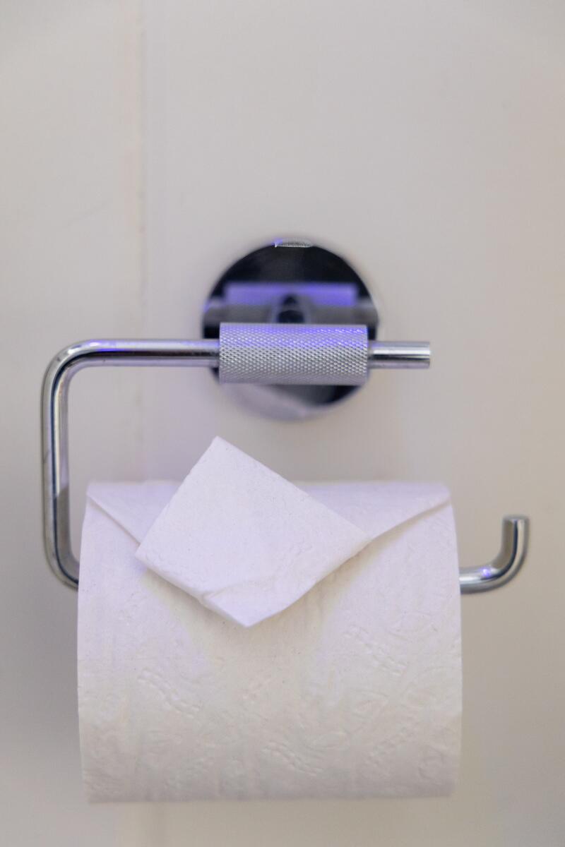 Folded toilet paper at the Skyview Motel.