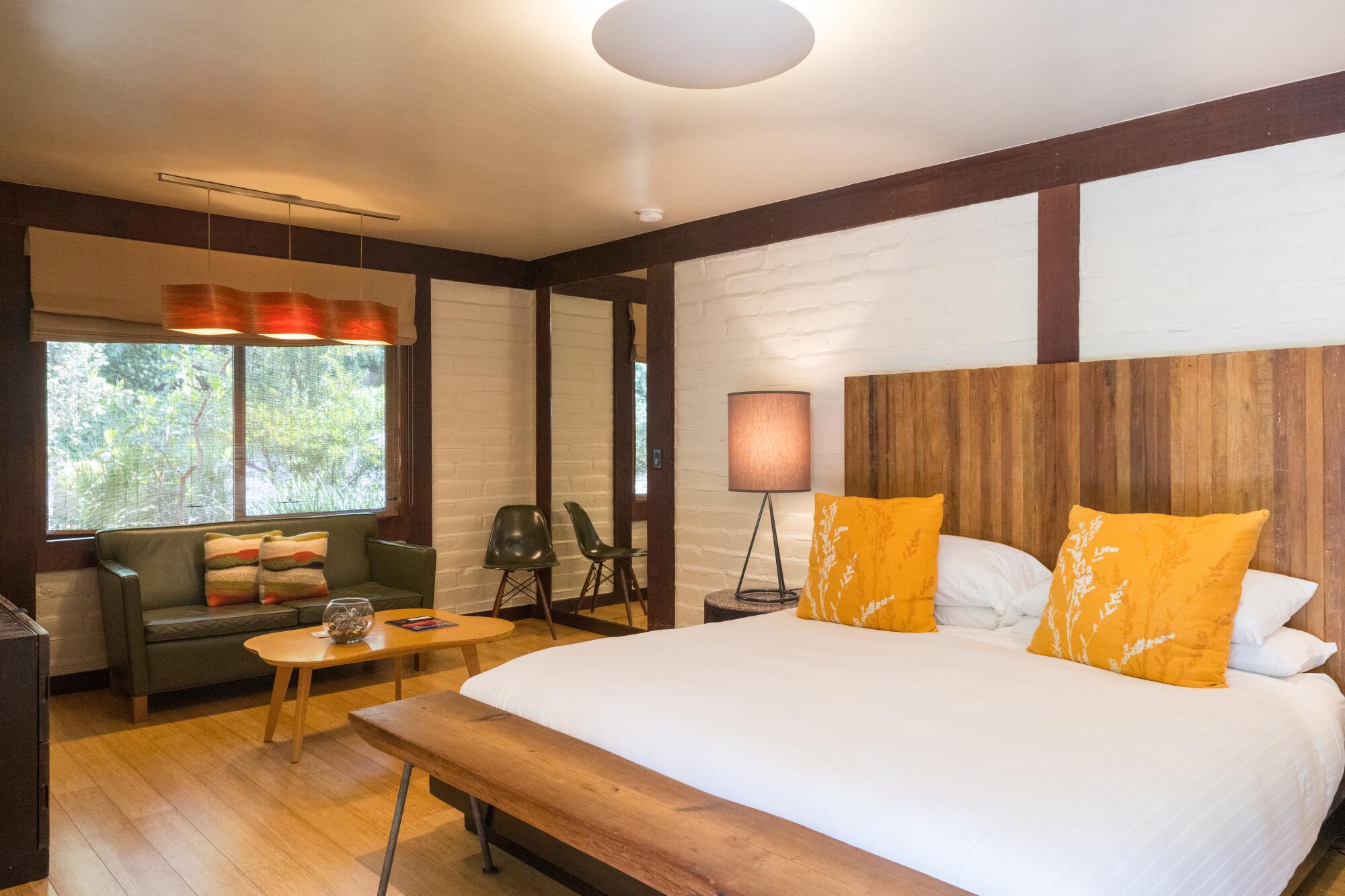 A room at Glen Oaks Hotel in Big Sur.