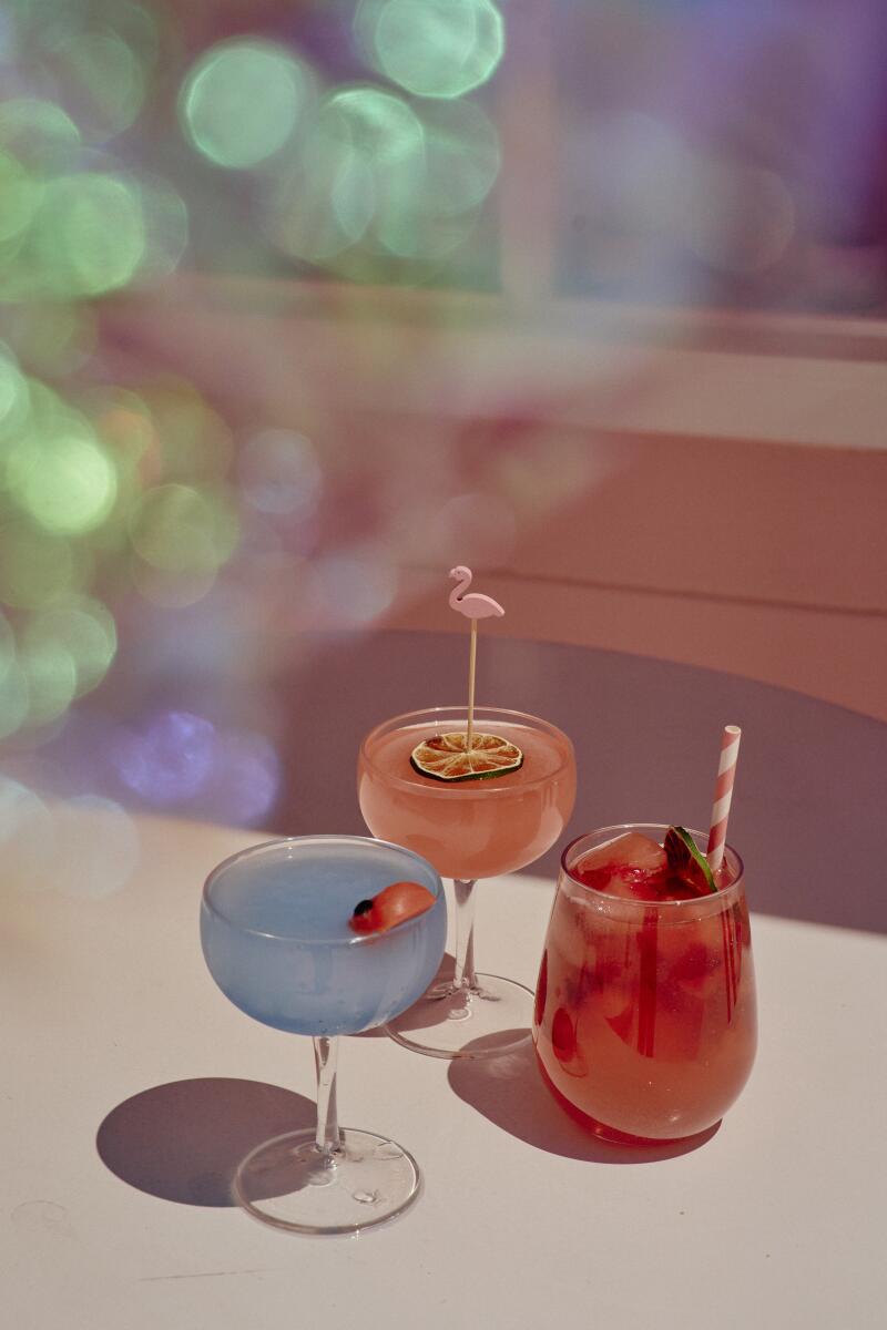 Cocktails served at the Trixie Motel in Palm Springs.
