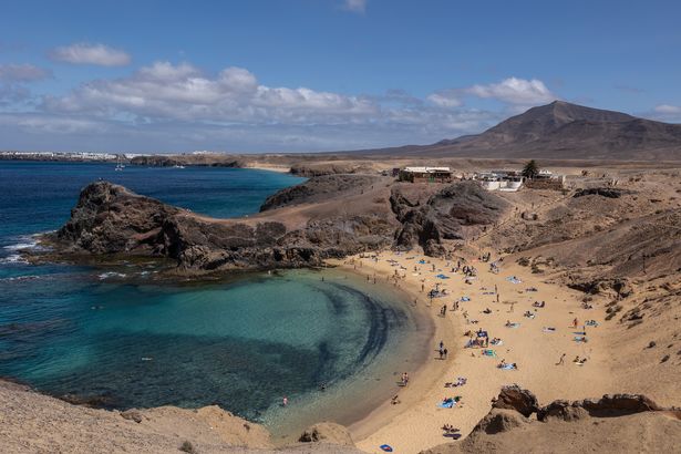 A general view of the Playa de Papagayo, a beach part of the Los Ajaches Natural Park 