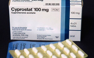 Cyprostat 100 mg Cyproterone acetate pills and box.