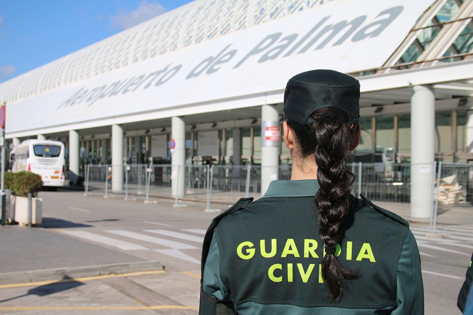 A Guardia Civil officer at Palma Airport.