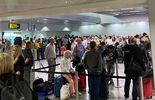 Disgruntled passengers hoping to jet off on their holidays missed their flights and were stuck in queues for a number of hours after a power cut caused 'chaos' in Terminal 3 at Manchester Airport on Wednesday (May 24).