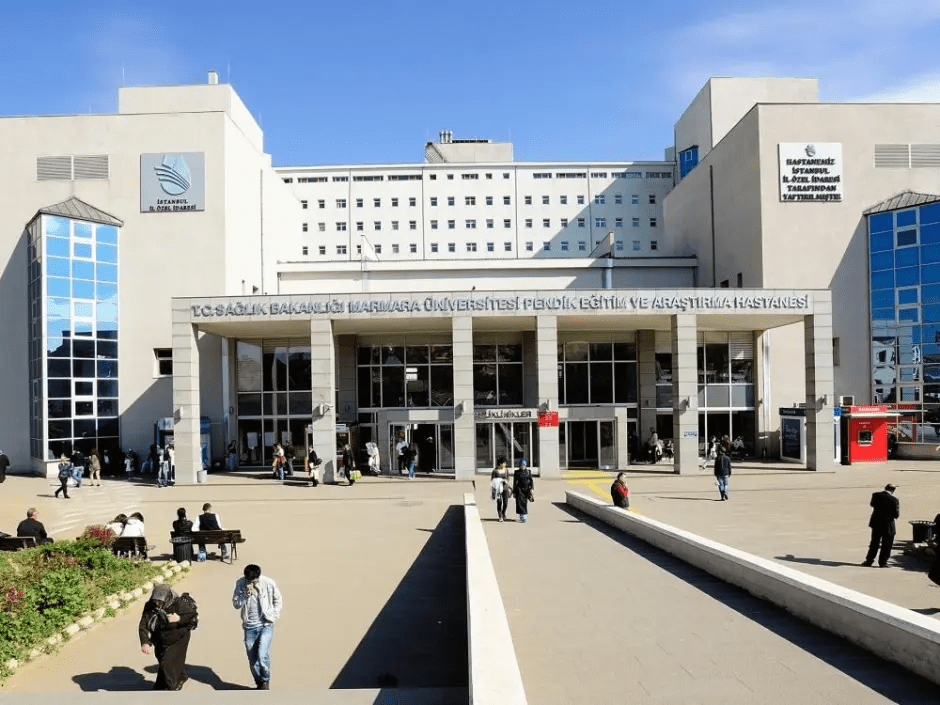 Exterior view of Istanbul Marmara University Pendik Education and Research Hospital.