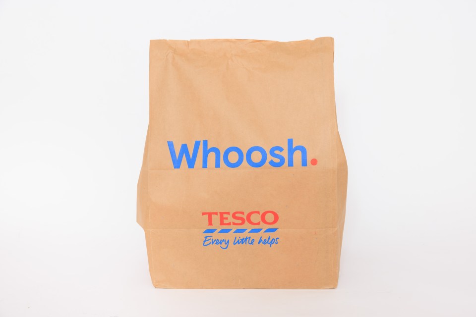 Tesco Whoosh delivery bag.