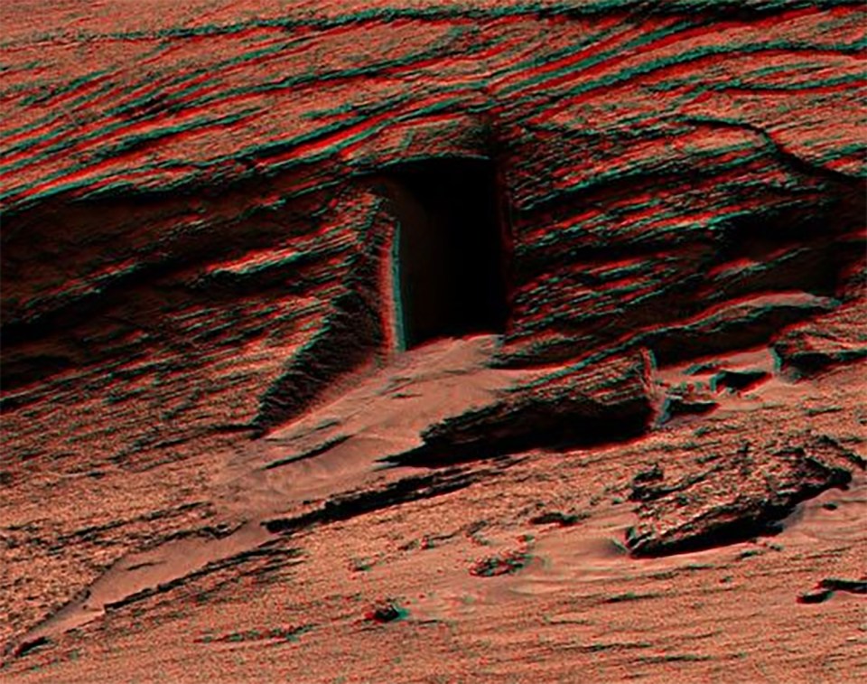 Mars doorway in rock formation.
