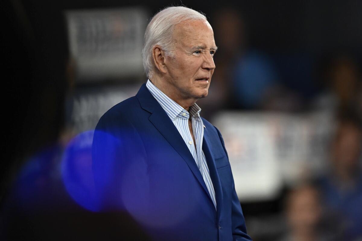 President Biden at a campaign rally in Raleigh, N.C..