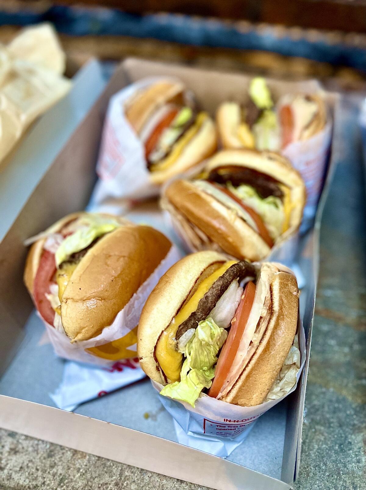 Cheeseburgers from In-N-Out.