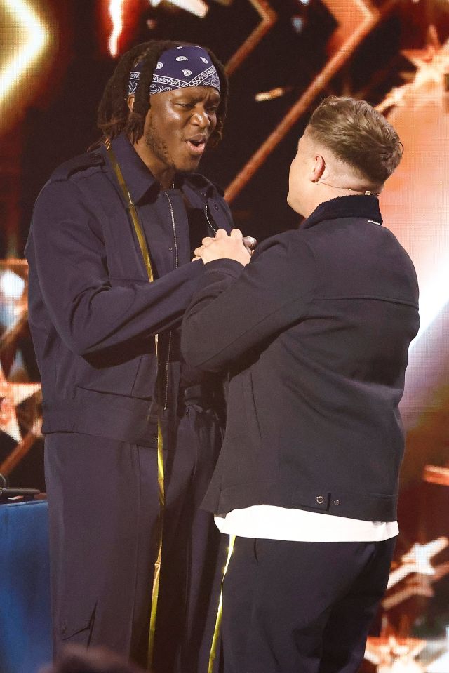 KSI giving Harry Moulding a Golden Buzzer on Britain's Got Talent.