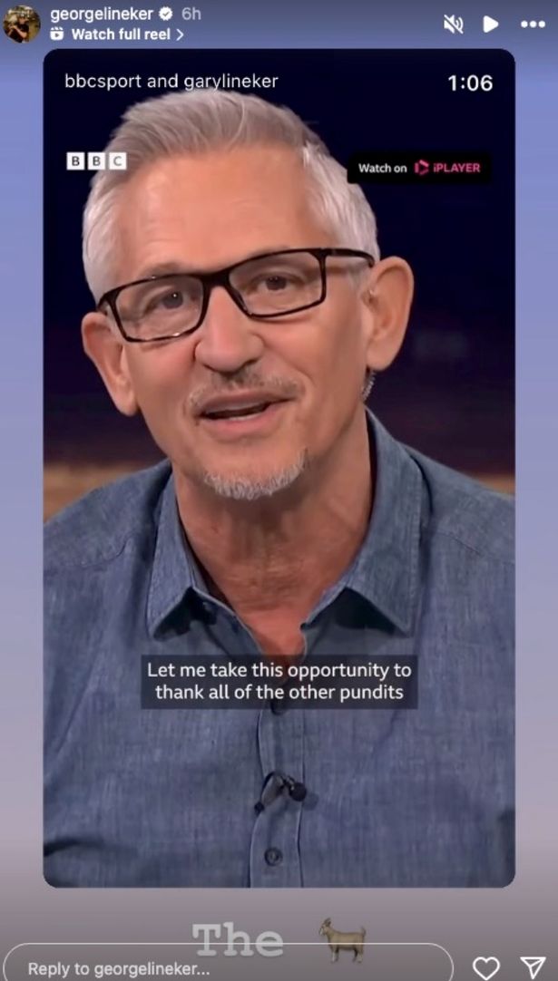 George Lineker posted a touching message to his dad