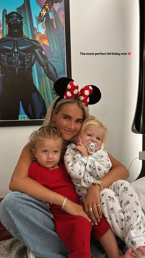 Molly Mae with her two young children at Disneyland on her birthday eve.