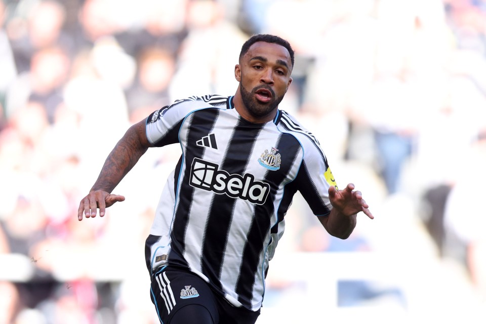 Callum Wilson of Newcastle United running on the pitch.