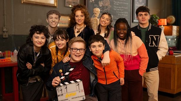 Elena Hui Ling Yap, Alexander Tait, Claire Cassidy, Oliver Martindale, Jessica Hardwick, Dominic McLaughlin, Eva MacCallum, Mandipa Kabanda and Charlie Geany in a promo photo for the BBC's Gifted.