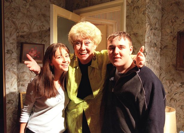 Samia with Liz Dawn and Alan Halsall in Coronation Street