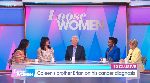 Jane said Loose Women often discuss serious issues, such as cancer here with Coleen Nolan's brother Brian, in March 