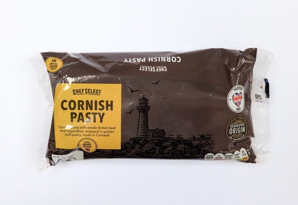 Chef Select Cornish pasty package.