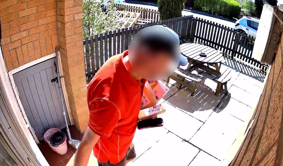 CCTV footage of a postman kicking a dog.