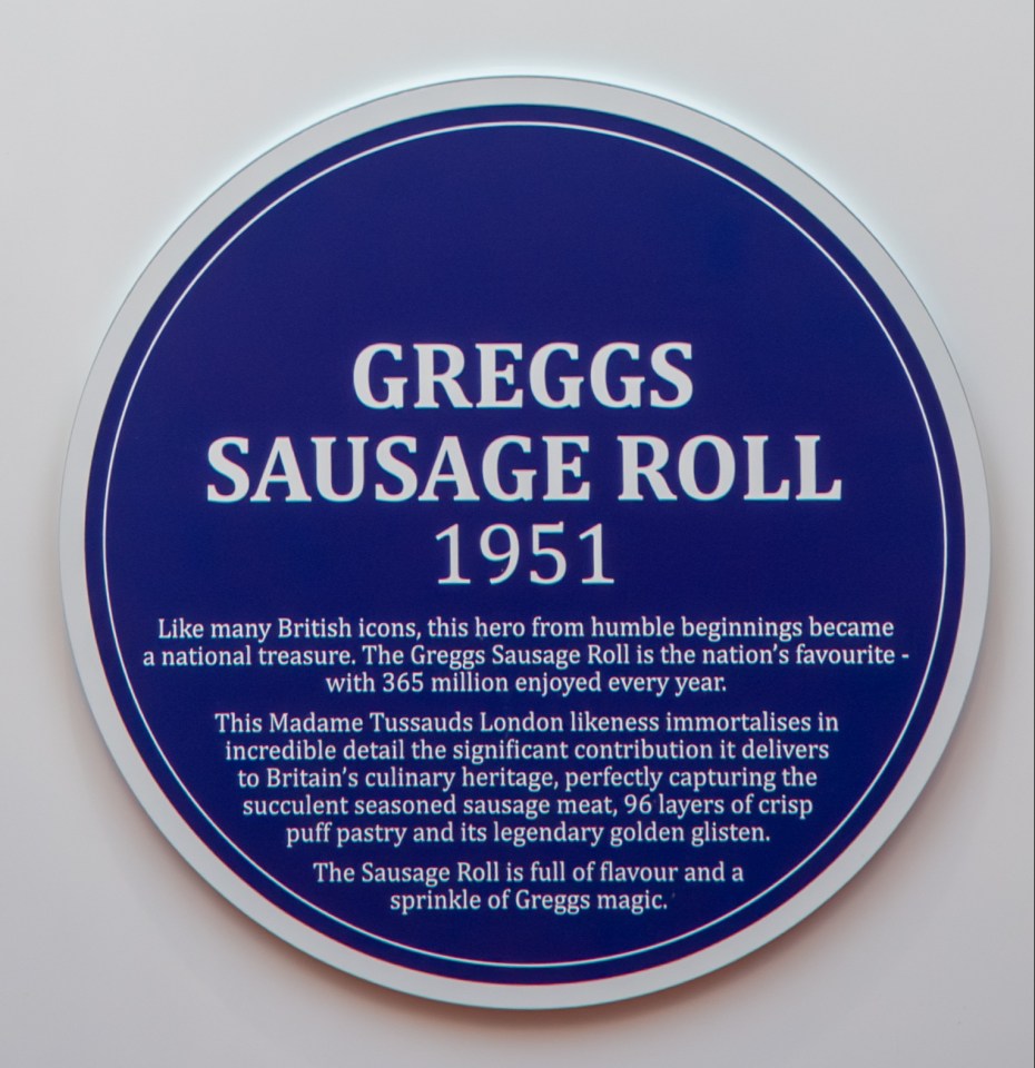 Greggs Sausage Roll commemorative plaque.