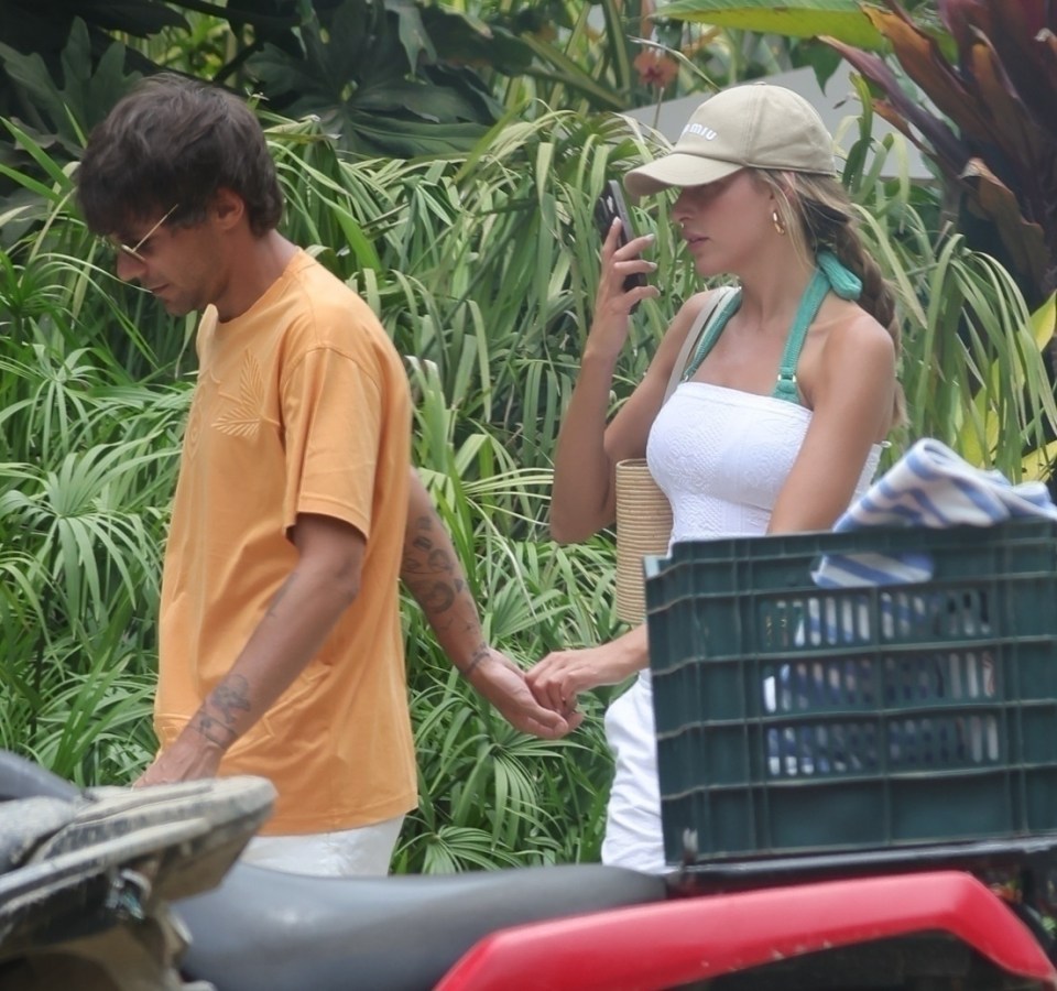 Louis Tomlinson and Zara McDermott holding hands in Costa Rica.