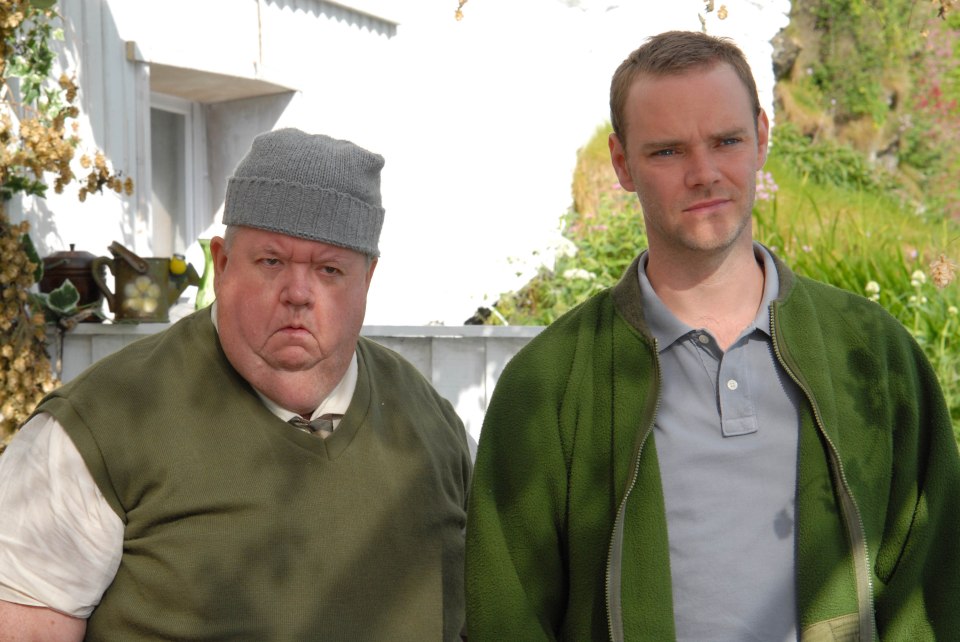 Ian McNeice as Bert Large and Joe Absolom as Al Large in Doc Martin.