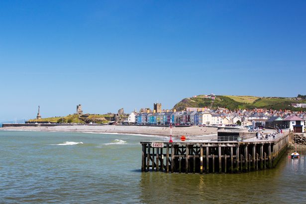 Aberystwyth Sea front and harbour, Wales, UK.