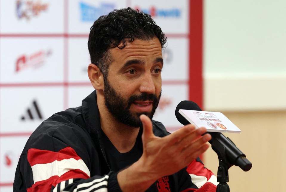 Ruben Amorim, Manchester United manager, at a press conference.