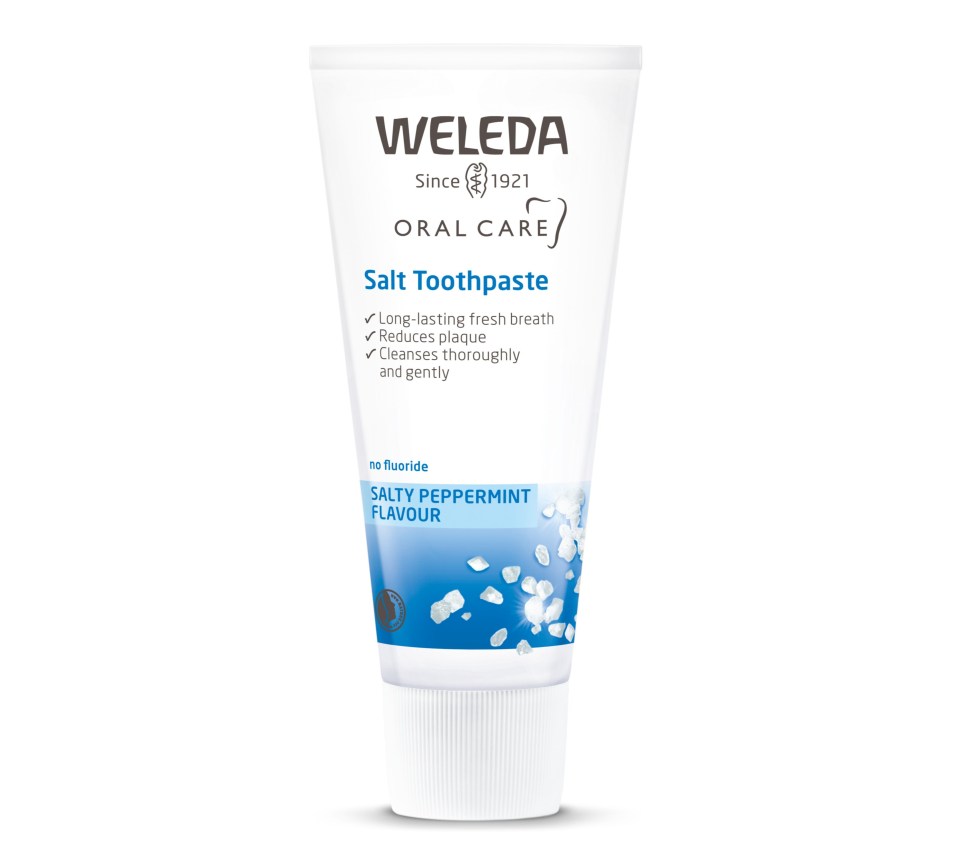 Weleda Salty Peppermint Flavour Salt Toothpaste tube.