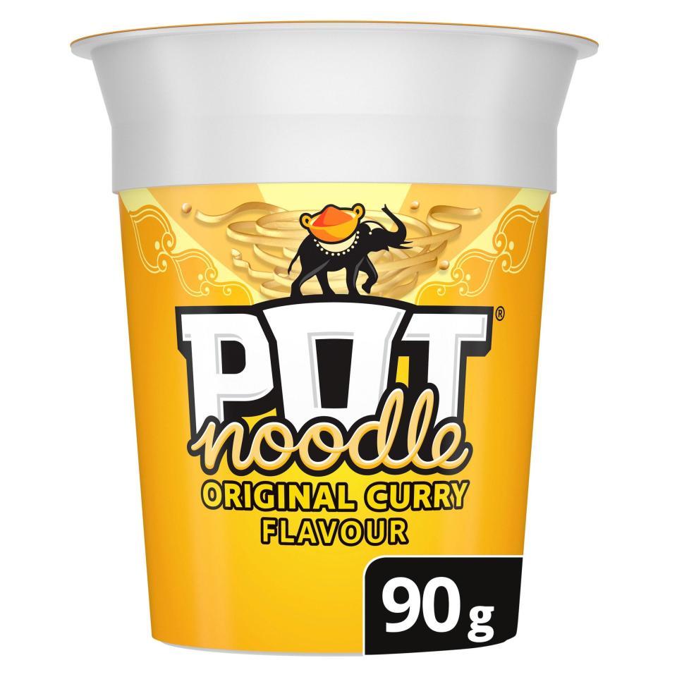 Pot Noodle Original Curry Flavour 90g cup.