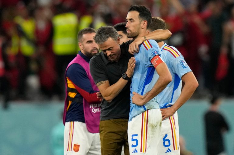 Luis Enrique reacts.