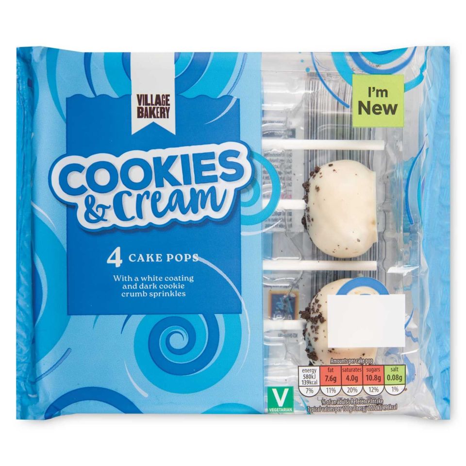 Package of four cookies & cream cake pops.