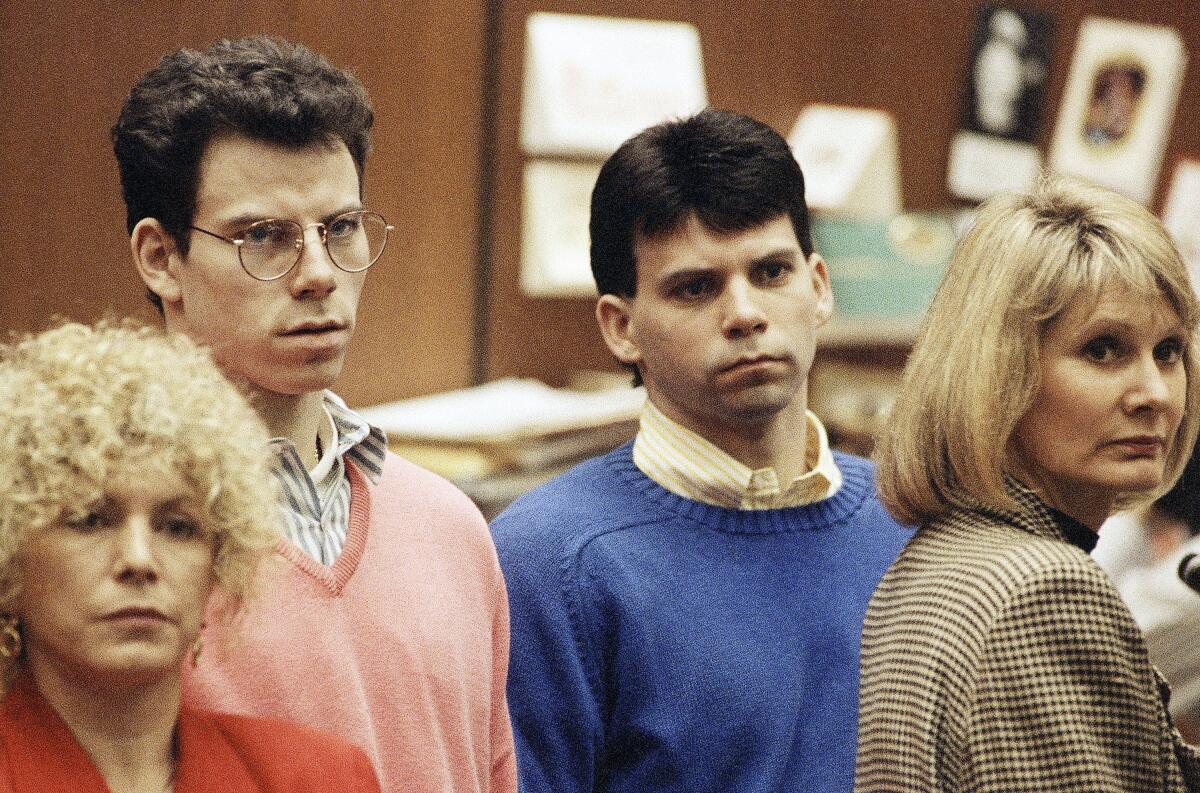 Lyle Menendez, right, and brother Erik