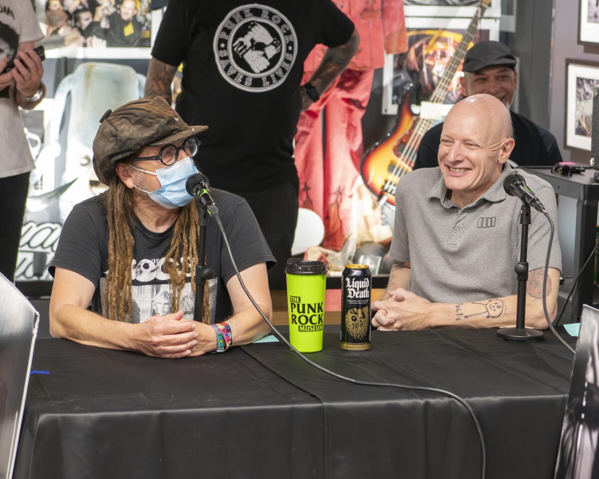 Keith Morris and Stephen Egerton of FLAG speaking about the band at the Punk Rock Museum.
