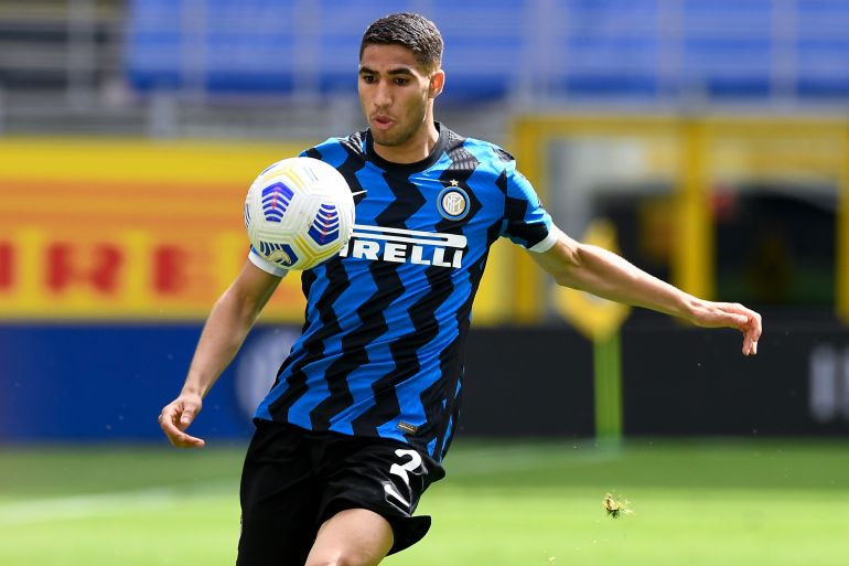 Achraf Hakimi in action.