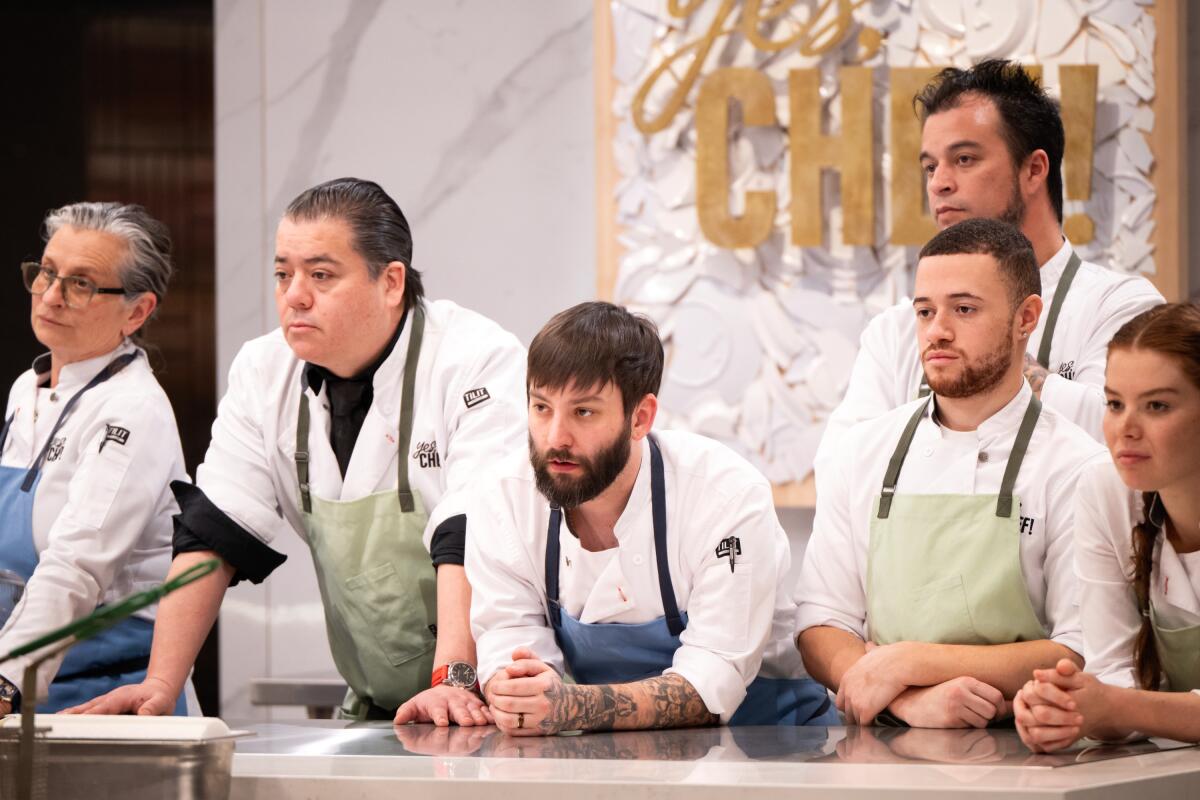 YES, CHEF: (l-r) Michelle Francis, Katsuji Tanabe, Jake Lawler, Peter Richardson, Christopher Morales, Julia Chebotar