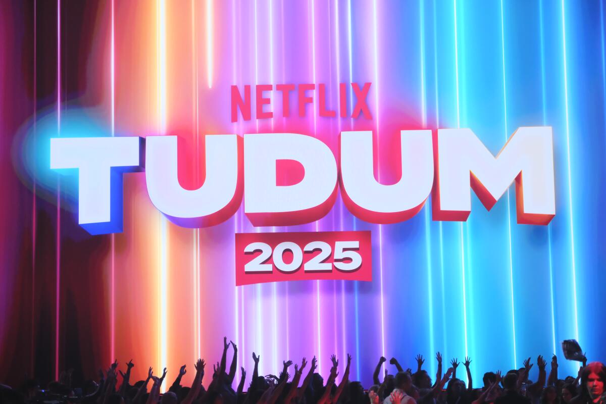 Fans at Netflix Tudum 2025: The Live Event at the Kia Forum on Saturday in Inglewood.