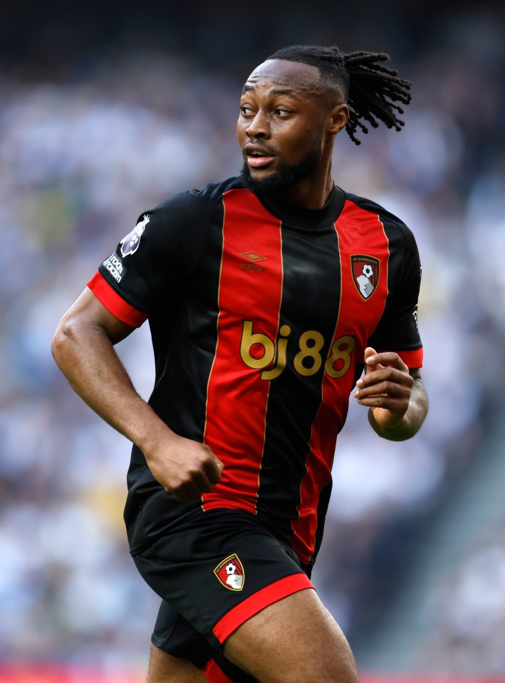 Antoine Semenyo of AFC Bournemouth running during a Premier League match.